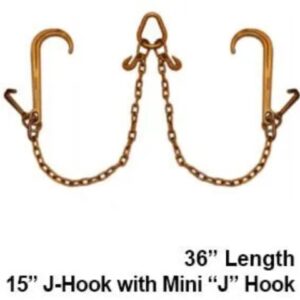 36″ 5/16” Grade 70 V-Chain Bridle x 3’ legs