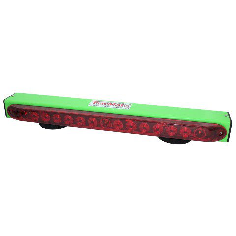 TowMate green LED wireless tow light bar with red lens and magnetic mounts
