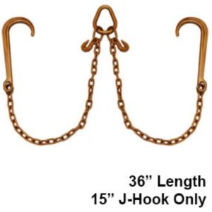 36" 5/16” Grade 70 V-Chain Bridle x 3’ legs