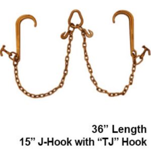 36" 5/16” Grade 70 V-Chain Bridle x 3’ legs