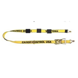 2" x 10' Wheel Strap with Medium Wide Ratchet, 3 Rubber cleats, and Double J hook Box of 10