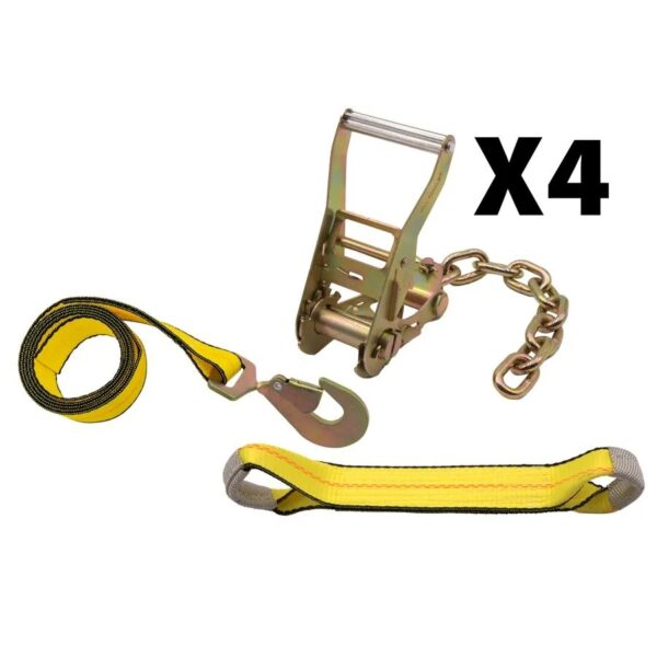 2-Inch Roll Back Tie-Down System with Snap Hooks