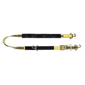 2"10FT Wheel Strap with Medium Wide Ratchet, Grip Strip, and Swivel J Hook. Box of 10
